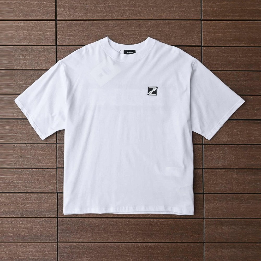 We11 Done Back Painted Letters Logo T Shirt in White